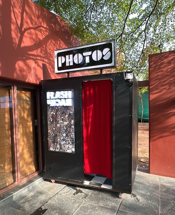 Photo booth placed inside a cafe location